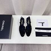 	 Chanel Black Denim Slingback Pumps - 2