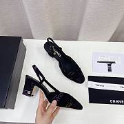 	 Chanel Black Denim Slingback Pumps - 5