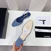 	 Chanel Blue Denim Slingback Flats - 2