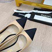 Chanel Beige Leather Pearl Heel Pumps - 3