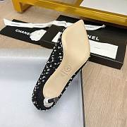 	 Chanel Black Tweed Pearl Heel Pumps - 2