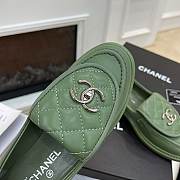 Chanel Quilted Tab Loafers Khaki Leather - 4