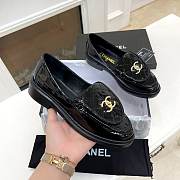 Chanel Quilted Tab Loafers Patent Black Leather - 3