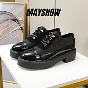 Chanel Black Suede Black Patent Calfskin Lace Up Oxfords - 1