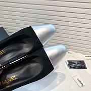 Chanel Black Velvet Silver Toe Pumps - 2