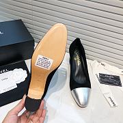 Chanel Black Velvet Silver Toe Pumps - 4