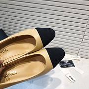 Chanel Beige Leather Black Toe Pumps - 2