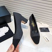 	 Chanel Grey Suede Black Toe Pumps - 5