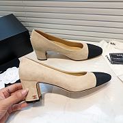 	 Chanel Beige Suede Black Toe Pumps - 2