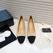 	 Chanel Beige Suede Black Toe Pumps - 3