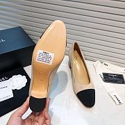 	 Chanel Beige Suede Black Toe Pumps - 4