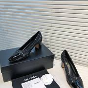 	 Chanel Black Tweed Black Toe Pumps - 4