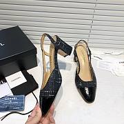 Chanel Black Tweed Black Toe Slingback Pumps - 2