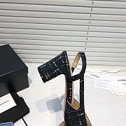 Chanel Black Tweed Black Toe Slingback Pumps - 3