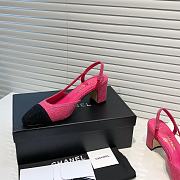 	 Chanel Pink Tweed Black Toe Slingback Pumps - 3