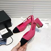 	 Chanel Pink Tweed Black Toe Slingback Pumps - 5