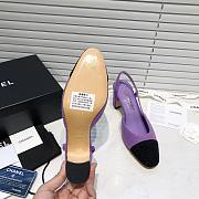 	 Chanel Purple Tweed Black Toe Slingback Pumps - 4