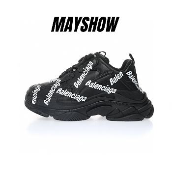 Balenciaga Triple S Logotype Black - 536737W2FAB1090