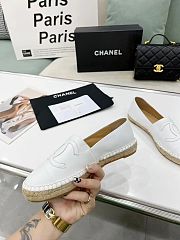 Chanel White Leather White Toe Espadrilles - 4