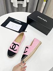 Chanel Pink Tweed Black Toe Espadrilles - 2