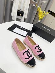 Chanel Pink Tweed Black Toe Espadrilles - 4