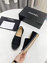 	 Chanel Black Tweed Black Toe Espadrilles - 3