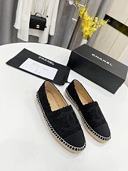 	 Chanel Black Tweed Black Toe Espadrilles - 4