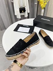 	 Chanel Black Tweed Black Toe Espadrilles - 5