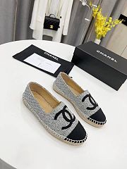 	 Chanel Grey Tweed Black Toe Espadrilles - 3