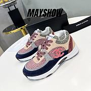 Chanel Low Top Trainer Multicolor Pink Burgundy Grey Navy - 1