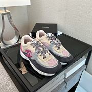 Chanel Low Top Trainer CC Grey Pink Beige  - 4