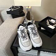 Chanel Low Top Trainer CC Ivory Grey White - 4