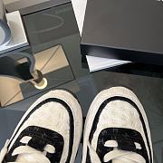 Chanel CC Embossed Logo White Black Suede - 3