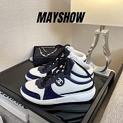 Chanel High Top Sneaker White Navy  - 1