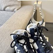 Chanel High Top Sneaker White Navy  - 3