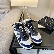 Chanel High Top Sneaker White Navy  - 4