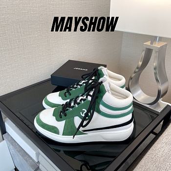 	 Chanel High Top Sneaker White Green