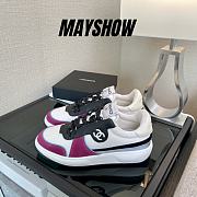 	 Chanel Low Top Sneaker White Pink Blue - 1