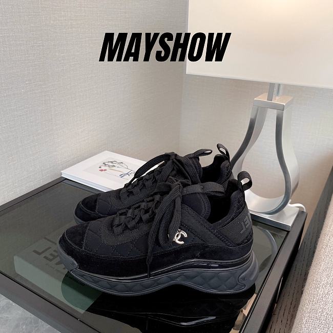 Chanel Low Top Trainer Black Suede -  G38501 Y55619 K3542 - 1