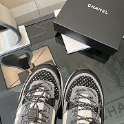 Chanel Low Top Sneakers 2022-23FW Black Fabric Grey Suede Calfskin White Mesh - G39488 Y56142 K4948 - 3