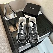 Chanel Low Top Sneakers 2022-23FW Black Fabric Grey Suede Calfskin White Mesh - G39488 Y56142 K4948 - 4