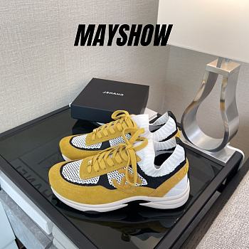 	 Chanel Low Top Trainer CC White Yellow