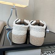 Chanel White Tweed Plaid Platform Sneakers - 2