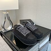 Chanel Black Tweed Plaid Platform Sneakers - 4