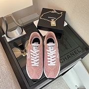 	 Chanel Low Top Runner White Mesh Pink Suede - 5