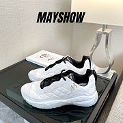 Chanel Low Top White Nylon Mesh White Suede - 1