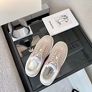 Chanel Low Top Quilted Pink Beige Suede - 5