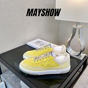 Chanel Low Top Quilted Yellow Suede - 1