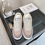 Chanel Low Top Quilted Beige Pink Suede - 4