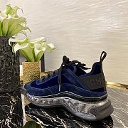 Chanel Low Top Runner Navy Velvet Clear Sole  - 2